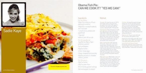 Sadie Kaye's Fishy Dish published in The Celebrity Cookbook