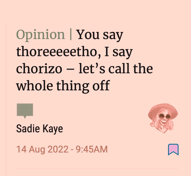Sadie Kaye's The Moody Foodie Opinion Header in the SCMP