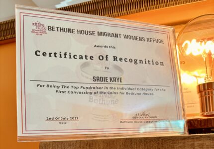 HKK Top Fundraiser for Bethune House!