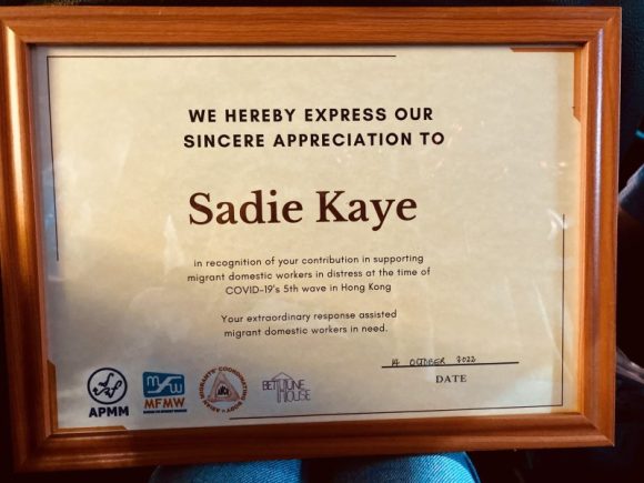 Thank-you-Bethune-House-for-the-opportunity-to-serve-your-inspiring-community-of-women-migrants-certificate-of-recognition-for-Sadie-Kaye-from-Bethune-House-and-Mission-for-Migrant-Workers