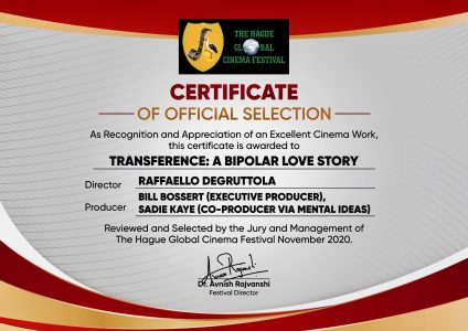 Transference Officially Selected for The Hague Global Cinema Festival!